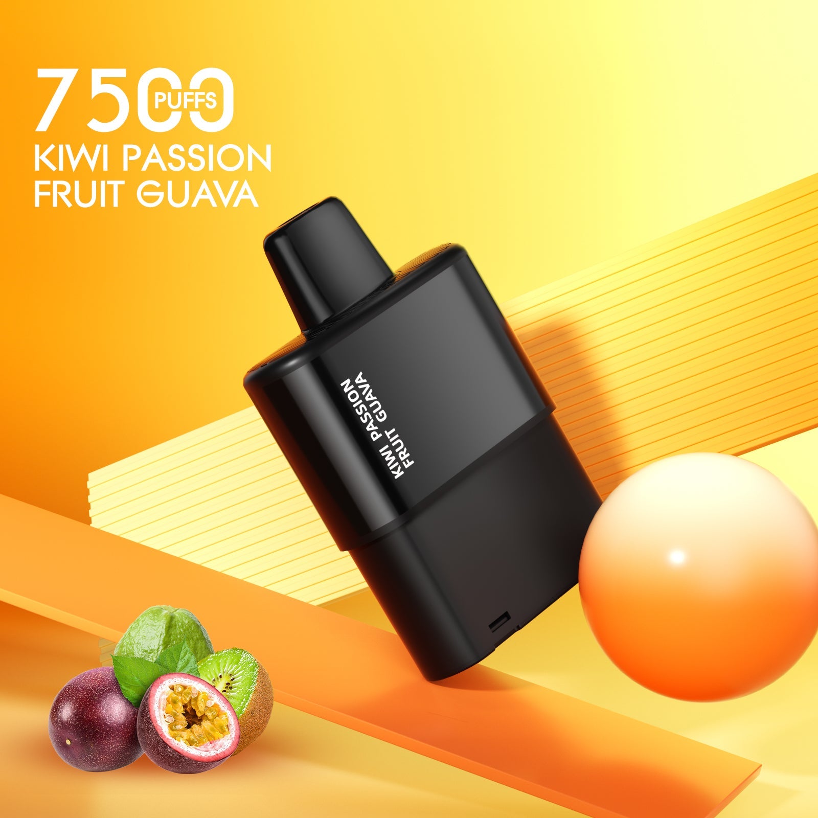 Freeton 7500 Click Bar Pod - Kiwi Passion Guava (Including Battery)
