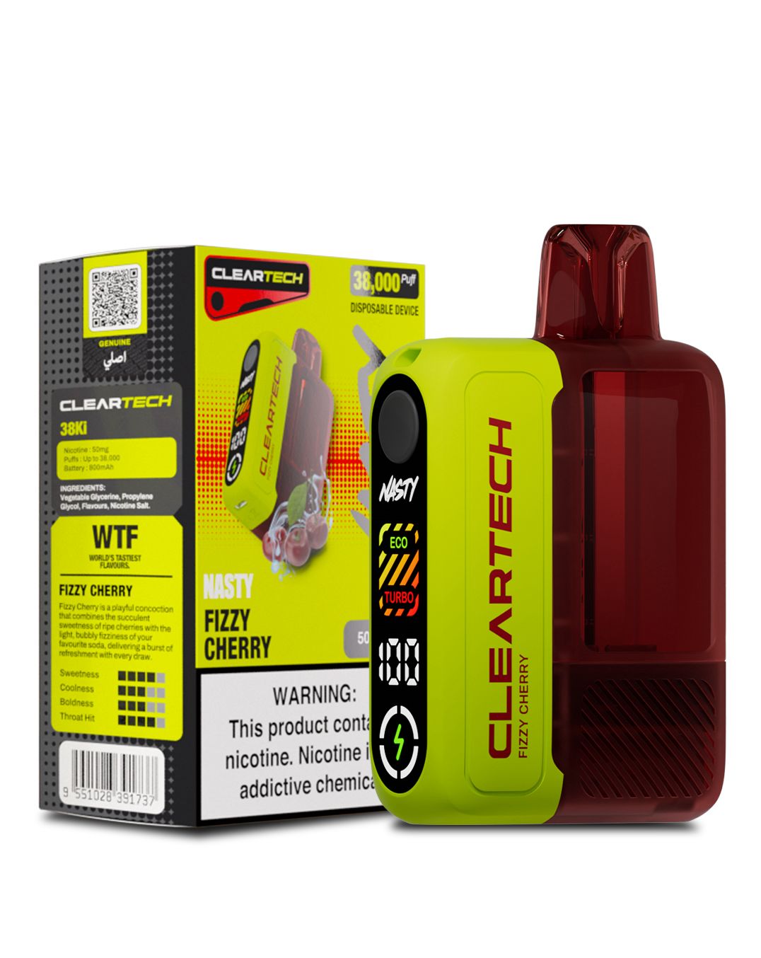 Nasty CLEARTECH 38000 - Fizzy Cherry 5%