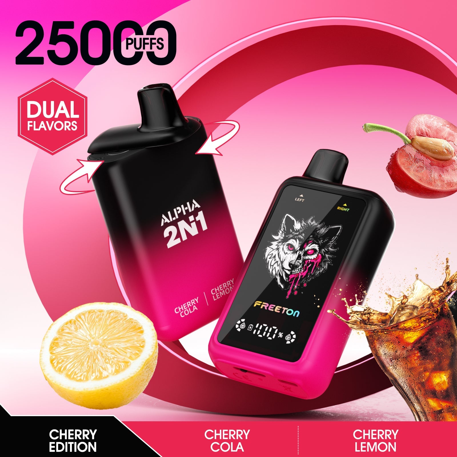 Freeton X Vapology Alpha 2in1 25k - Cherry Cola + Cherry Lemon