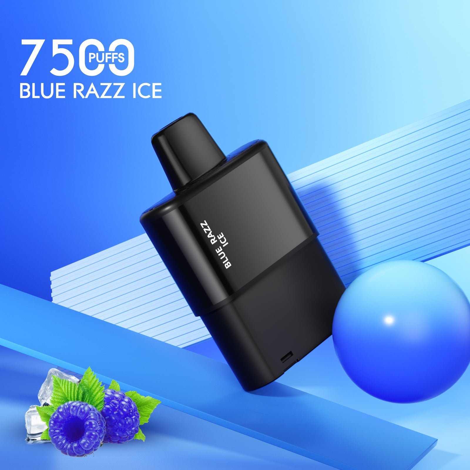 Freeton 7500 Click Bar Pod - Blue Razz Ice  (Including Battery)