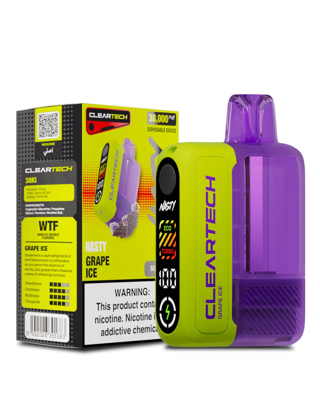 Nasty CLEARTECH 38000 - Grape Ice 5%