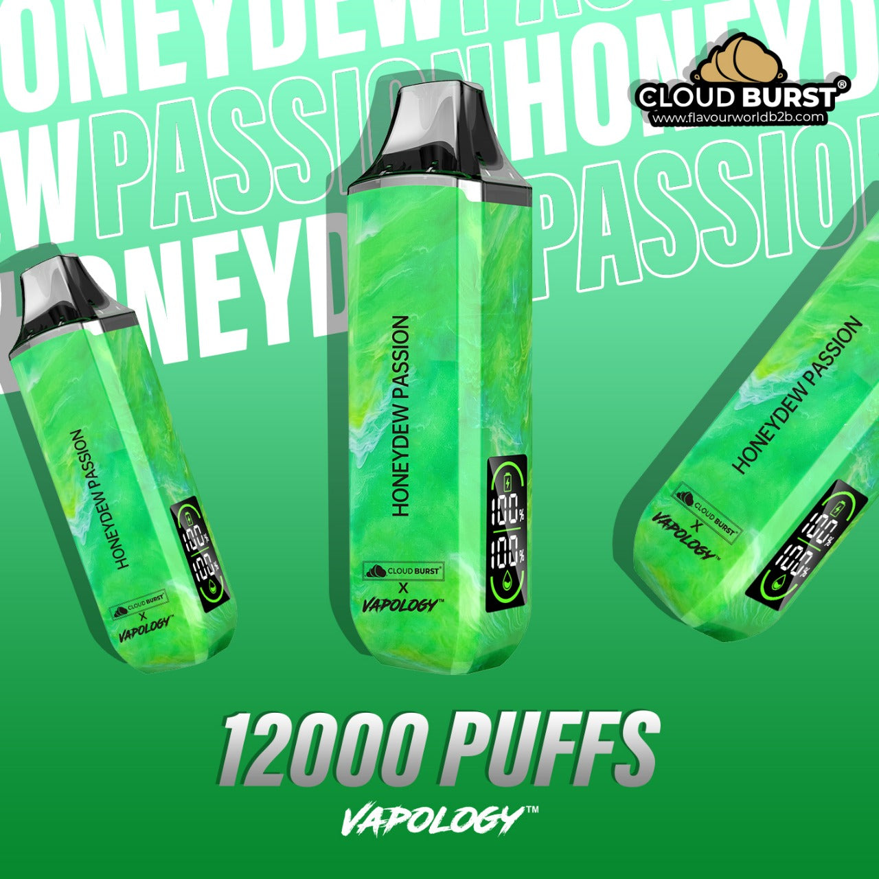 Cloud Burst X Vapology  - 12000 Honeydew Passion