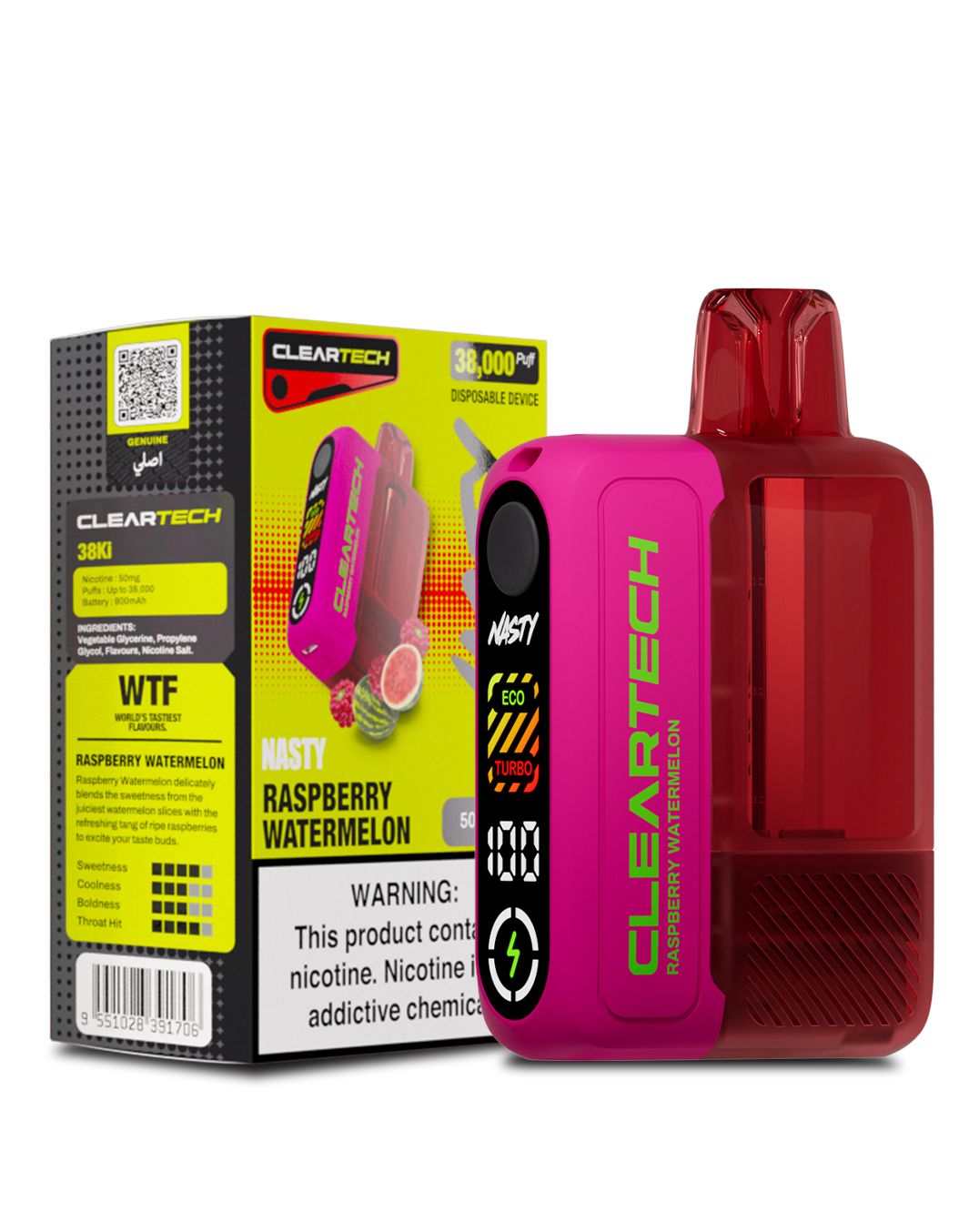 Nasty CLEARTECH 38000 - Raspberry Watermelon 5%