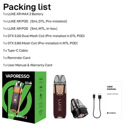 Vaporesso Luxe Xr Max User Manual Vaporesso Luxe XR Max 2 Flavour World SA (PTY) LTD Vaporesso Luxe Xr Max User Manual Vaporesso Luxe XR Max 2 Flavour World SA (PTY) LTD