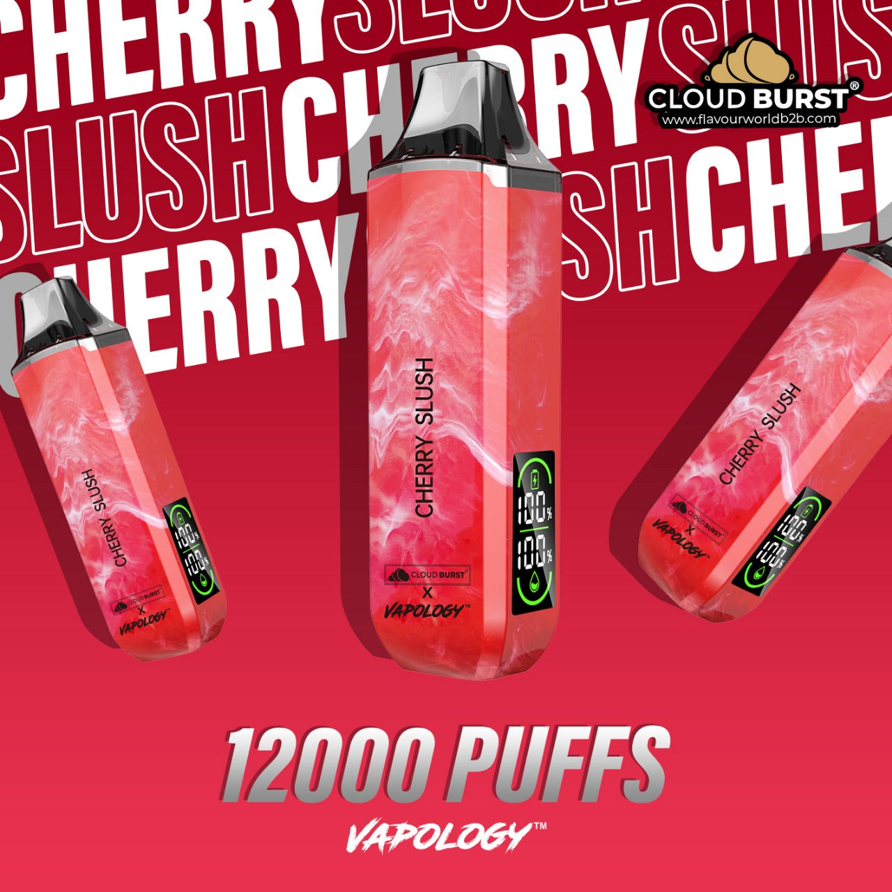 Cloud Burst X Vapology  - 12000 Cherry Slush