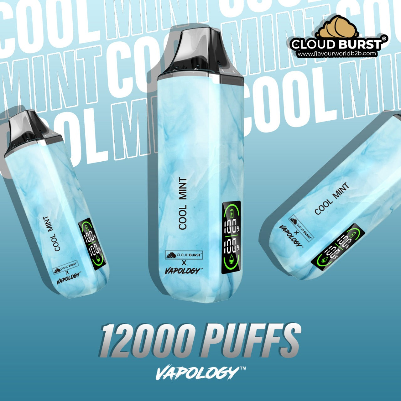 Cloud Burst X Vapology  - 12000 Cool Mint