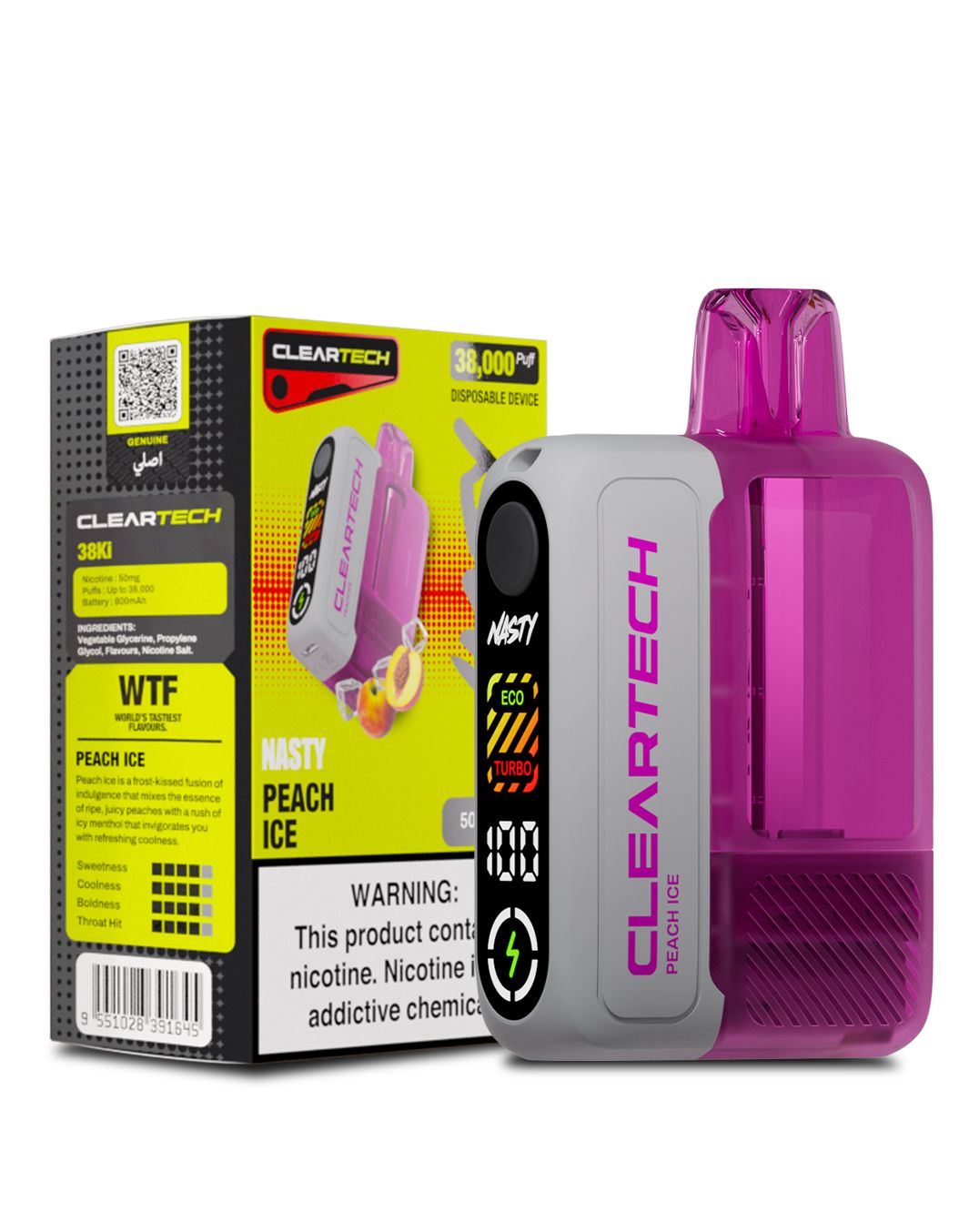 Nasty CLEARTECH 38000 - Peach Ice 5%