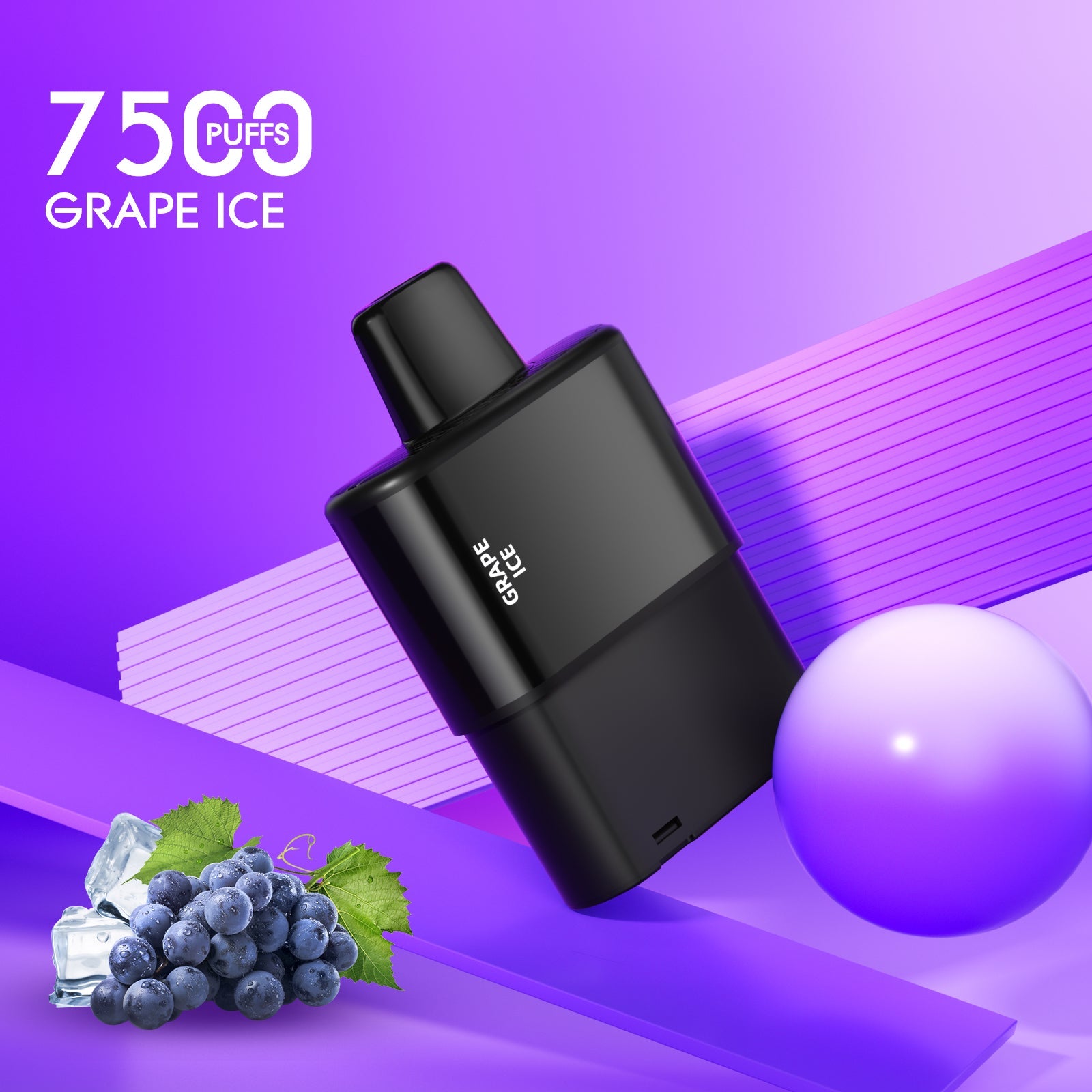 Freeton 7500 Click Bar Pod - Grape Ice (Including Battery)