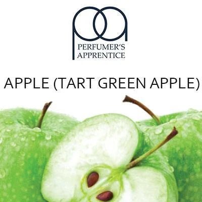 TFA Tart Green Apple flavor concentrate in a small bottle, used for e-liquids and flavor blending.