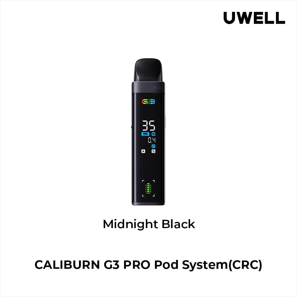 Uwell Caliburn G3 Pro pod kit with sleek design and replaceable pods, ideal for vaping enthusiasts.