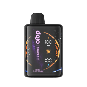 Vaporesso Dojo Sphere X 40k vape device with Berry Blast 5% e-liquid showing the colorful vape pod and branding.