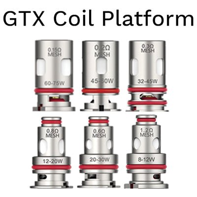 Vaporesso GTX coil for vaping devices, featuring a cylindrical design and metal construction for optimal vapor production.