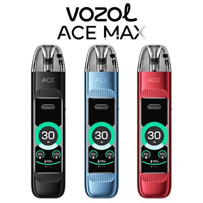 Vozol Ace Max Pod Kit by Flavour World SA featuring a sleek black device with replaceable pods and ergonomic design.