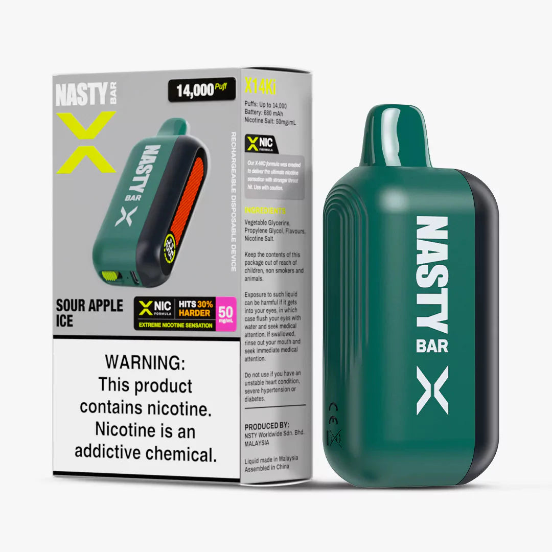 Nasty X 14000 - Sour Apple Ice 5%