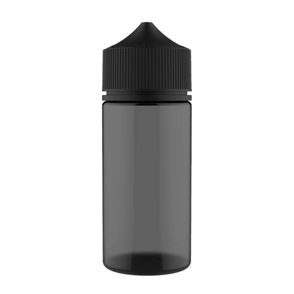 120ml Unicorn Black e-liquid bottle from Flavour World SA with black unicorn illustration on the label.