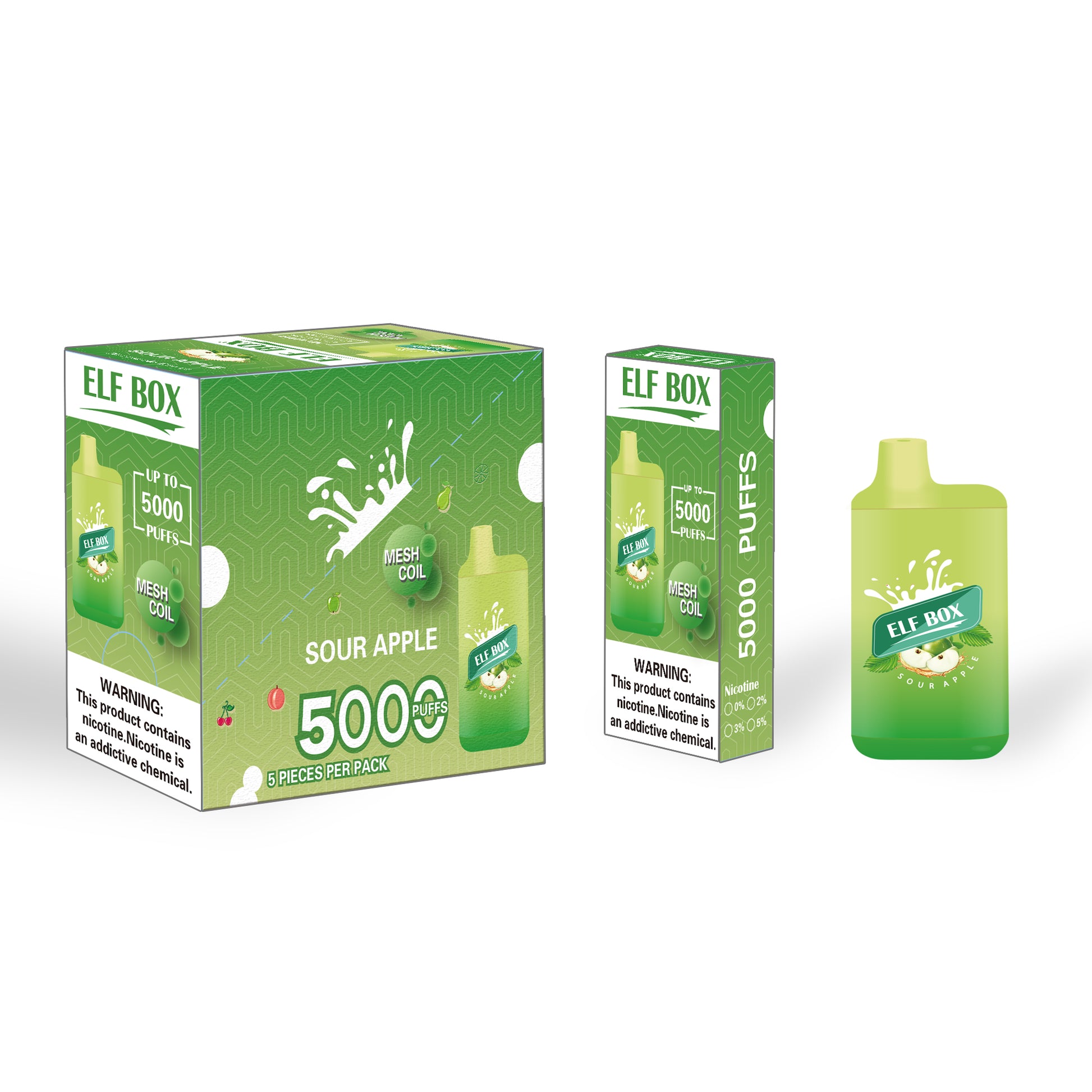 ELF BOX ELB5000 - Sour Apple ice 5%