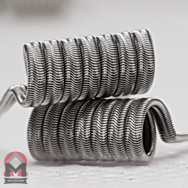 AM Kustohm Alien 6 wrap 0.18ohm vape coil from Flavour World SA, showing the metallic coil with intricate wire wrapping.