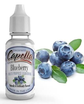 Capella Flavour Concentrates Cap Blueberry e-liquid flavor concentrate in a small bottle, used for DIY vaping or flavor mixing.