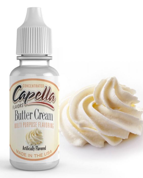 Capella Flavour Concentrates CAP Butter Cream in a bottle, vibrant label, suitable for flavoring e-liquids and culinary use