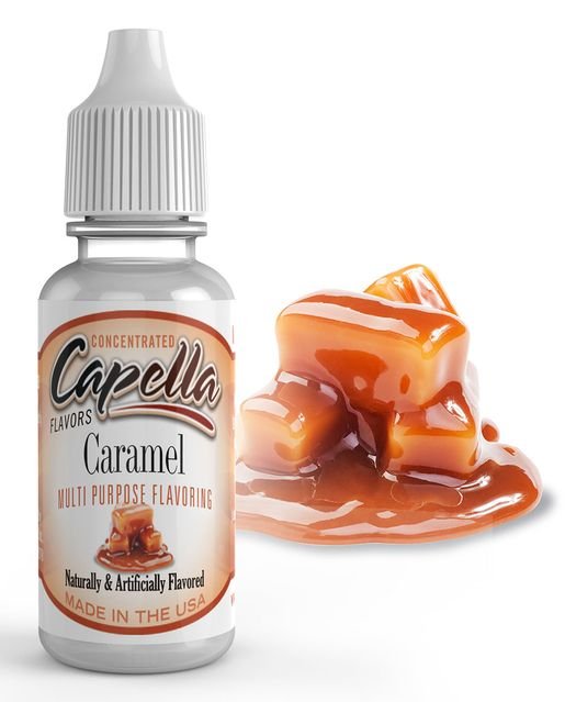 Capella Flavour Concentrates Cap Caramel flavor in a small bottle, ideal for DIY e-liquid and flavor mixing.
