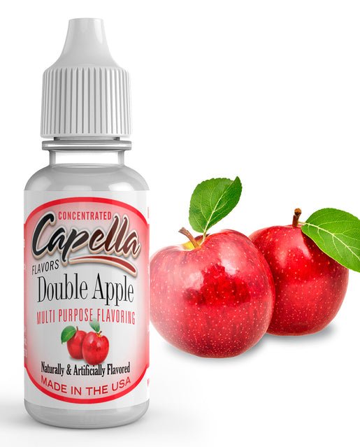 Capella Flavour Concentrates CAP Double Apple bottle with red and green apples on the label, showcasing apple flavor concentrate.