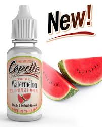 Capella Flavour Concentrates Cap Double Watermelon flavor in a small bottle, designed for DIY e-liquid mixing and vaping.