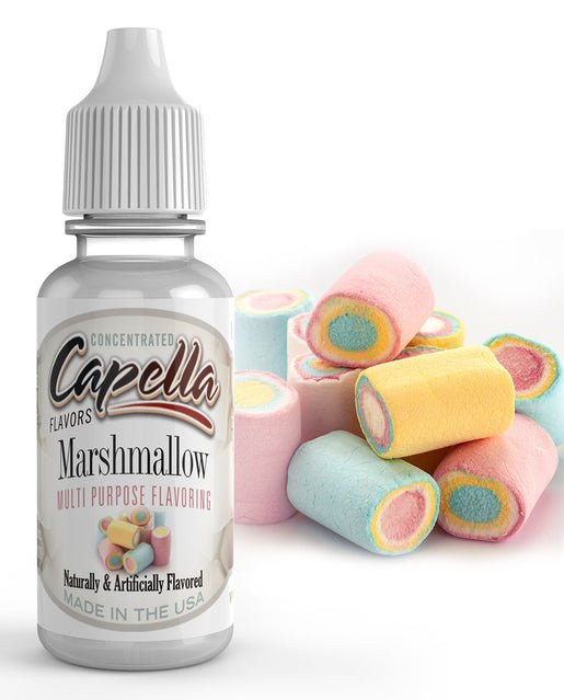Capella Marshmallow flavor concentrate bottle from Capella Flavour Concentrates, showing the product label and packaging.