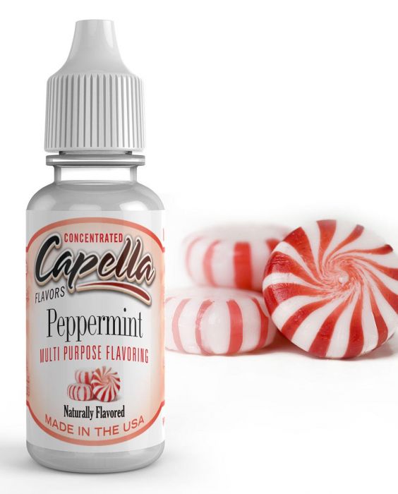 CAP Peppermint-flavored supplement capsule by Flavour World SA, shown in a clear close-up image of the capsule.