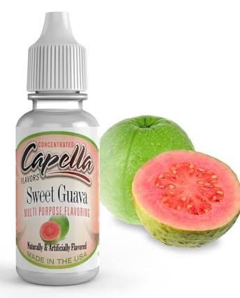 Capella Flavour Concentrates Cap Sweet Guava flavor concentrate in a small bottle, with bright label design.