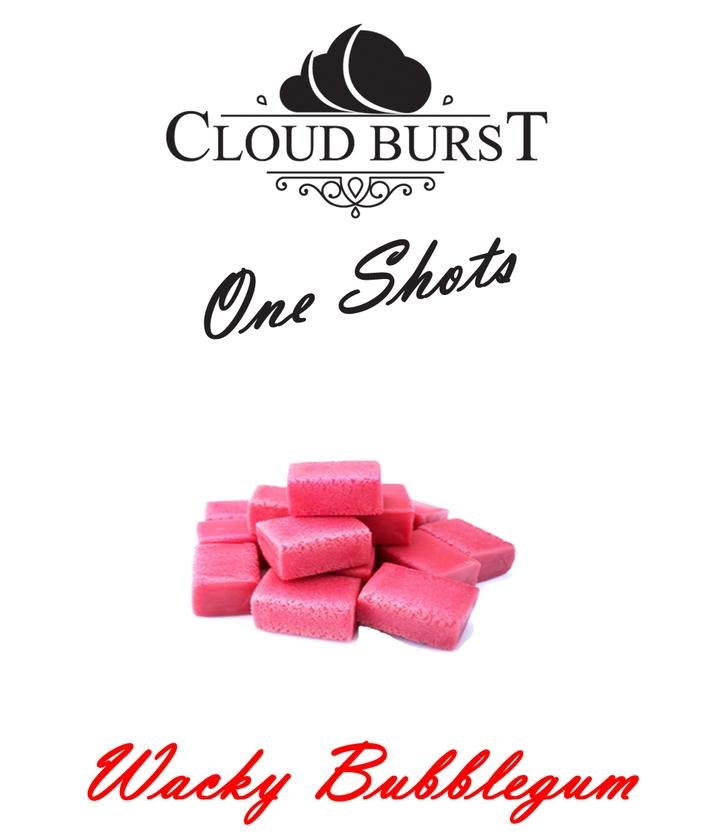 One Shot CB Wacky Bubblegum One Shot candy packaging with colorful bubblegum illustrations on a white background
