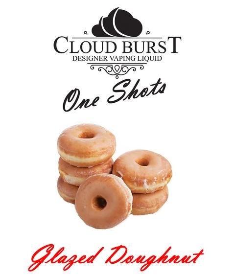 Cloudburst Glazed Doughnut One Shot flavor bottle with label showing a glazed doughnut illustration.