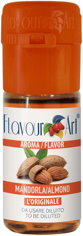 Flavor Art FA Almond Flavor bottle showing the almond flavoring liquid and label with brand name.