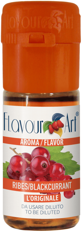 Flavor Art FA Blackcurrant flavor bottle with blackcurrant flavoring liquid and colorful label.
