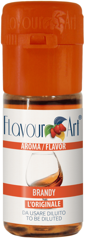 Bottle of FA Brandy Flavour by Flavour World SA, showcasing the branded label and clear liquid inside the bottle.