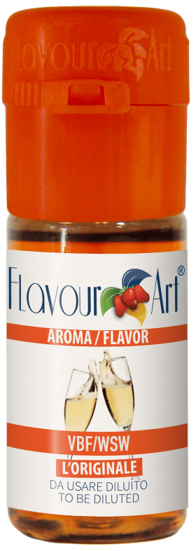 Flavor Art FA Champagne flavor concentrate in a small bottle, showcasing the clear liquid used for culinary and beverage flavoring.