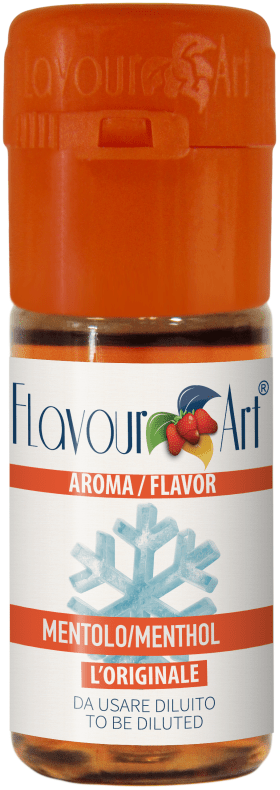 Flavor Art FA Menthol Arctic Winter flavor in a bottle, showing clear liquid and label with product details.