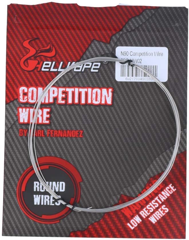 Hellvape N90 Competition Wire 25G coil wire for vaping builds, shown coiled and ready for use in e-cigarettes.