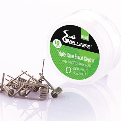 Hellvape NI80 Triple Core Fused Clapton coil pre-built for vaping, 0.37 ohm resistance, by Flavour World SA.