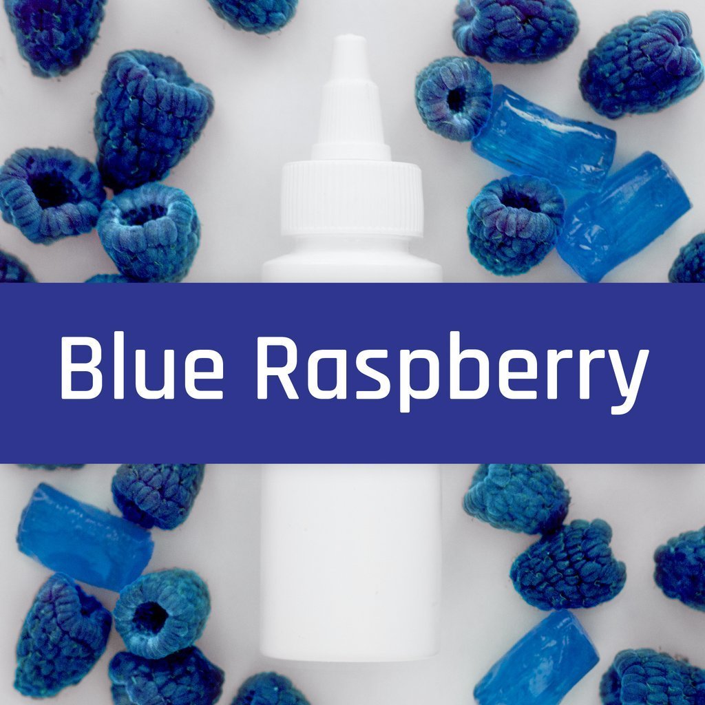 Blue raspberry-flavored e-liquid bottle from Flavour World SA (PTY) LTD, featuring vibrant blue raspberry design.