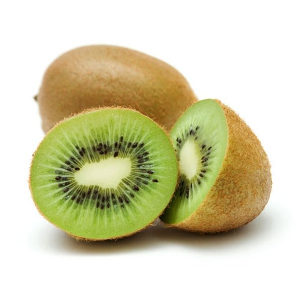 Fresh raw kiwi fruit from Flavour World SA, showcasing vibrant green flesh and fuzzy brown skin.