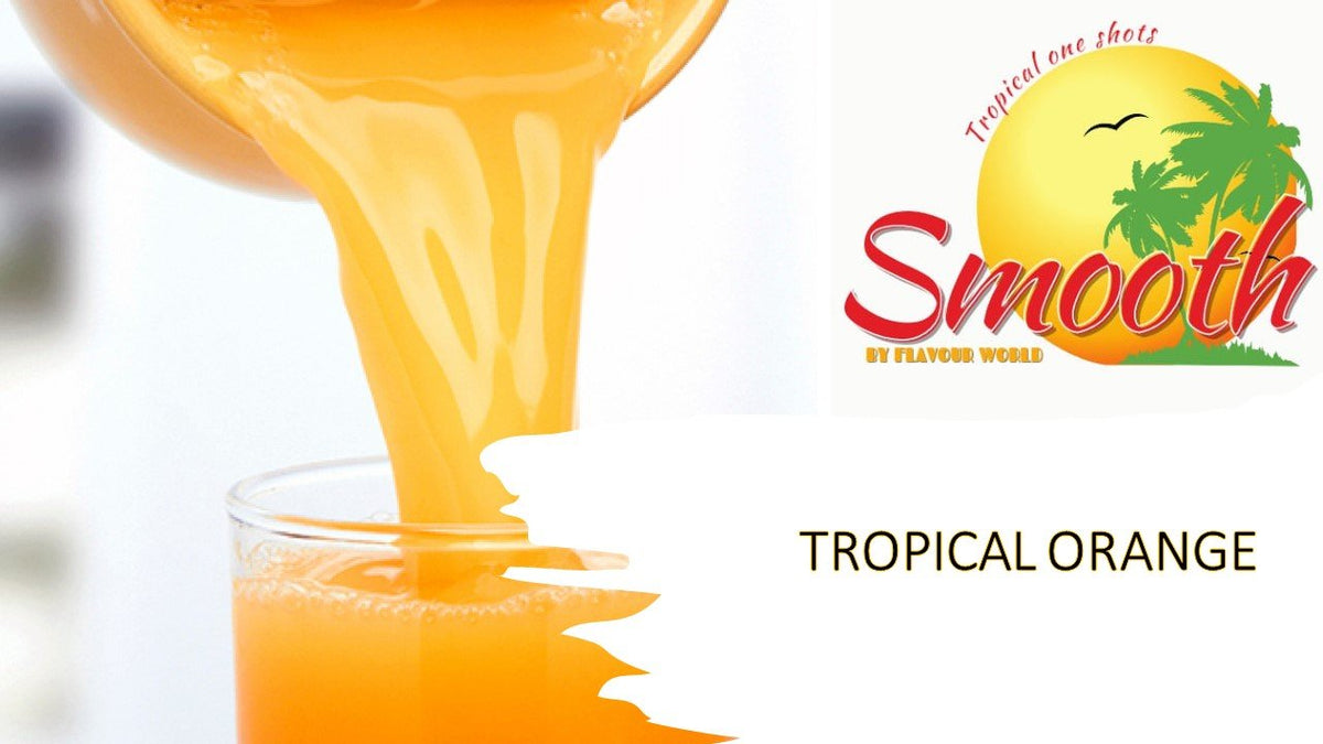 Smooth Tropical Orange One Shot by One Shot, featuring a vibrant orange flavor and sleek packaging design.