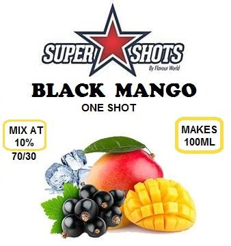 Black Mango One Shot from One Shot, a sleek black vape device with textured design and compact size.