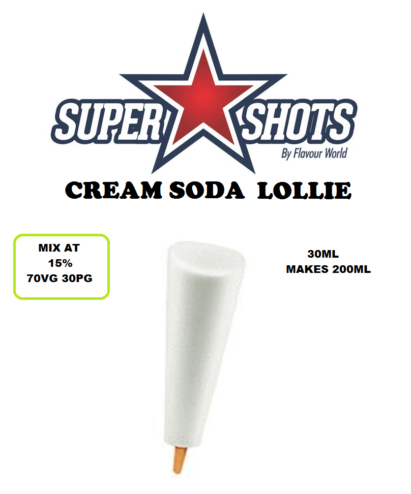 Cream soda ice milk lollie by Flavour World SA, showing a colorful, frozen treat with a creamy, soda-flavored coating.