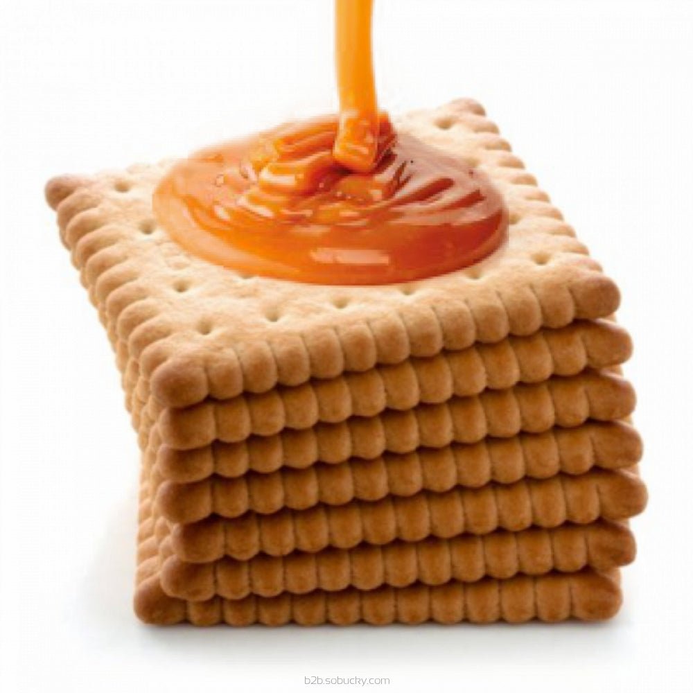 SSA Caramel Biscuit by Flavour World SA, showing a close-up of the golden-brown caramel biscuit with a textured surface.