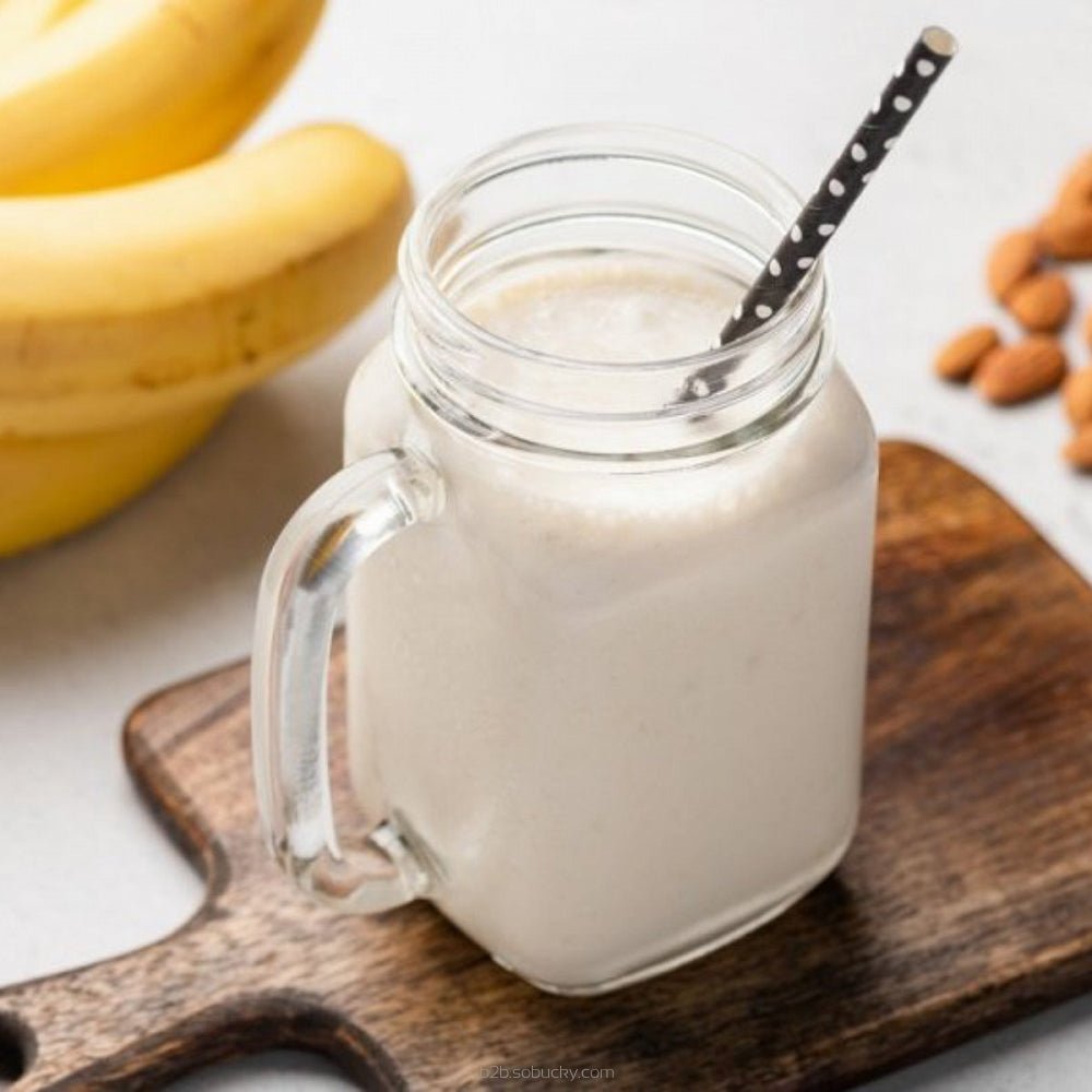 Ripe banana from Flavour World SA, fresh and yellow, with smooth skin and natural curves, ready to eat.