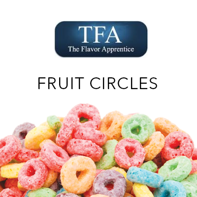 TFA Fruit Circles flavor concentrate bottle from TFA/TPA Flavour Concentrates, with colorful fruit cereal design on label