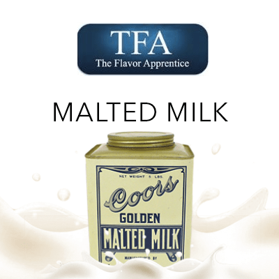 TFA Malted Milk Concentrate flavor bottle from TFA Flavour Concentrates, used for e-liquid and flavor mixing.