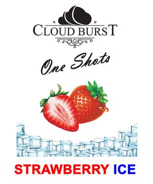 CB Strawberry Ice Shot 50ml from One Shot, featuring a vibrant pink bottle with strawberry and icy flavor elements.