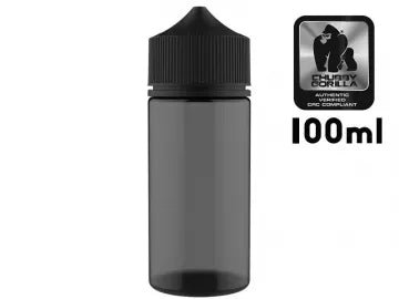 Black Unicorn Bottle 100ml by Chubby Gorilla, original flavor, durable plastic container for e-liquid or other liquids.