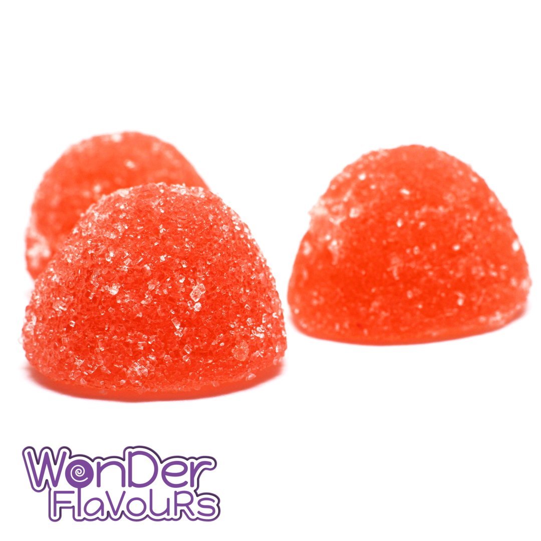 Wonder Flavours Apple Gummy Candy concentrated flavor, close-up of colorful gummy candies with apple flavor.